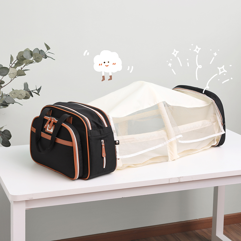 跨境新款可拆卸妈咪包手提包折叠床婴儿床母婴包休闲大容量妈妈包